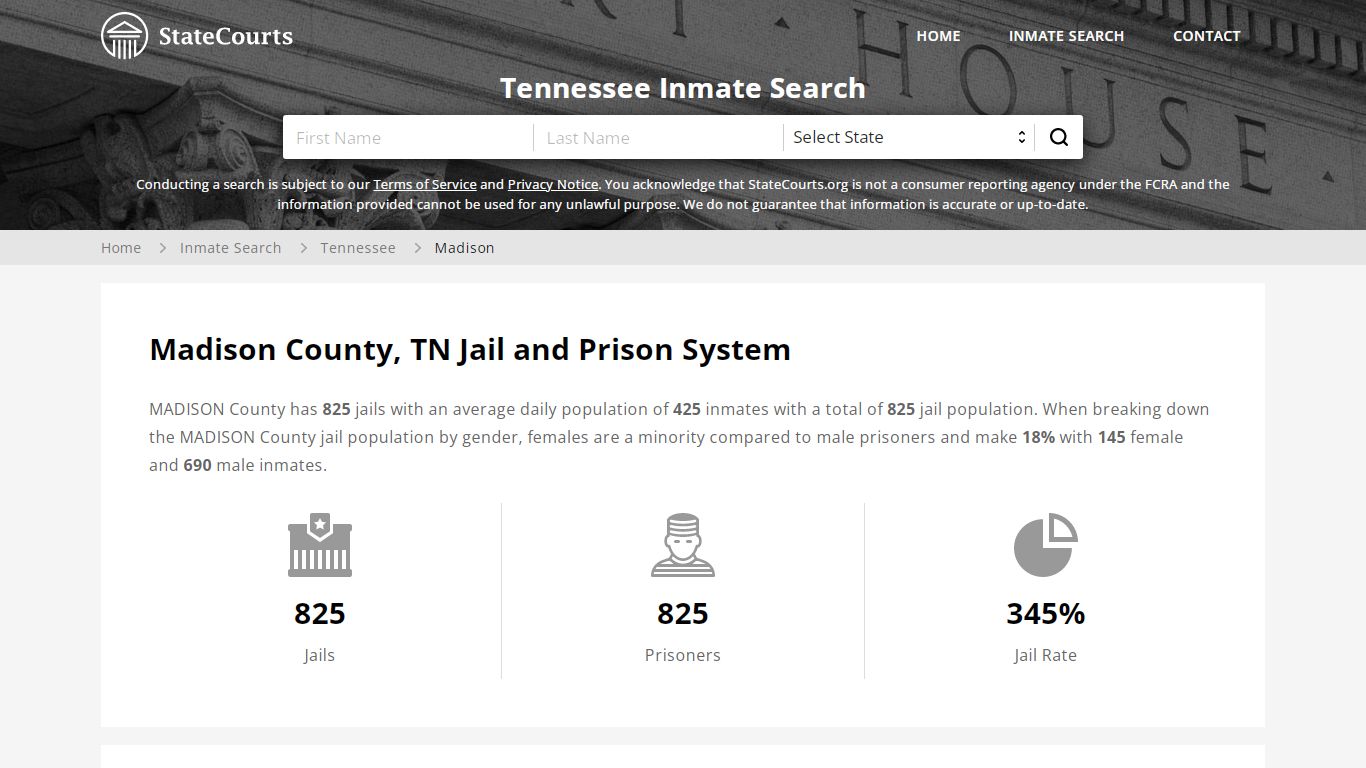 Madison County, TN Inmate Search - StateCourts